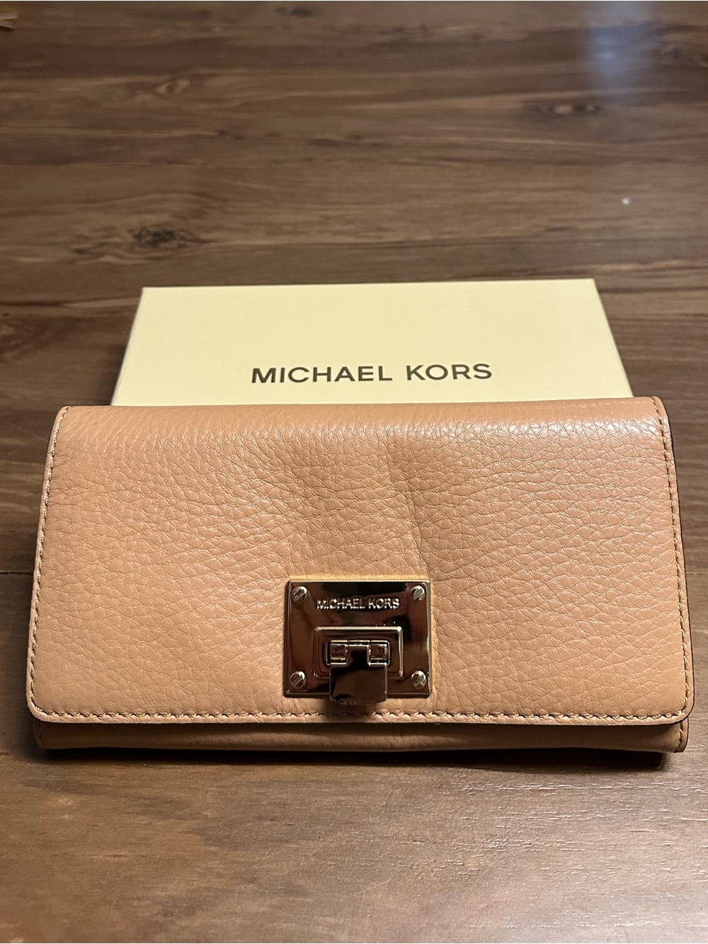 Michael Kors Pebbled Leather Wallet Clutch in Blush